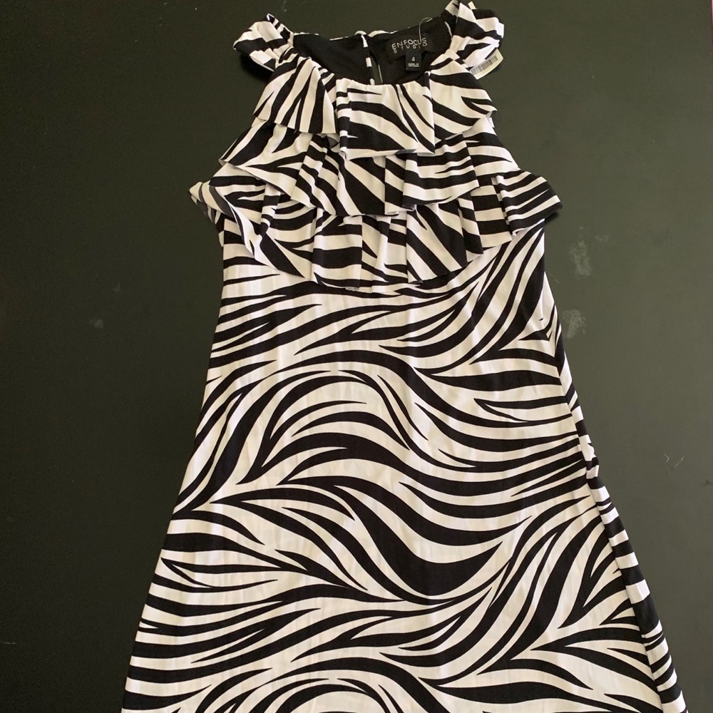 NEW WITH TAGS Enfocus Studio Zebra Dress